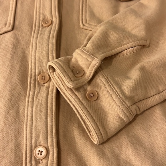 Aritzia Wilfred Free 100% Organic Cotton The Ganna Shaket, tan , oversized S - Picture 9 of 13